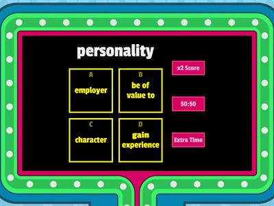 Gameshow quiz - Getting a job - vocabulary exercise - Lesson 3.1, BP B1+