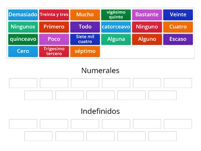 Numerales e indefinidos