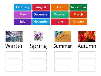Sorting months by seasons KS2