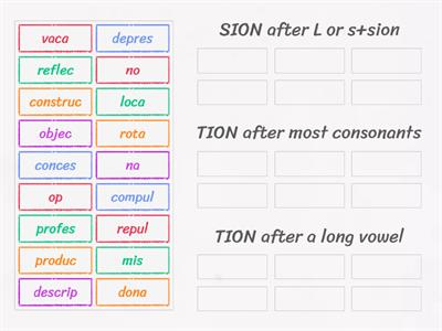 5.7 Make words using tion or sion
