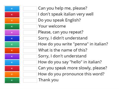 Useful sentences in italian