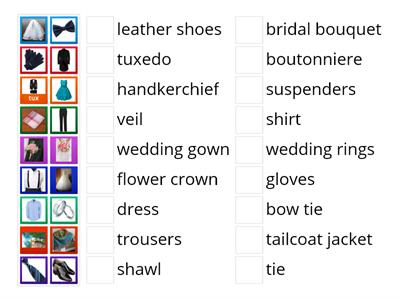Book 3 / Unit 2 - Family and Memories / Lesson 1b: Wedding Attire and Accessories