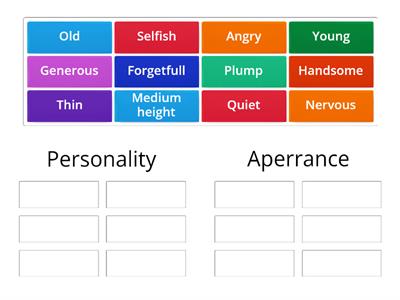 apperance/personality 