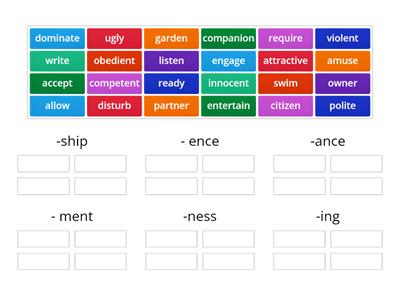 Word formation -- Abstract nouns 