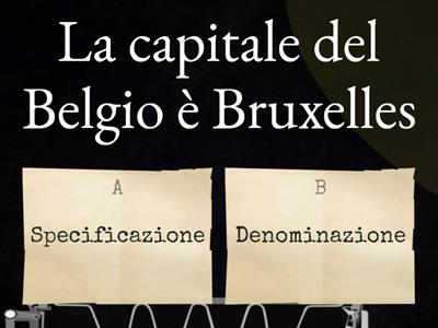 Specificazione o denominazione?