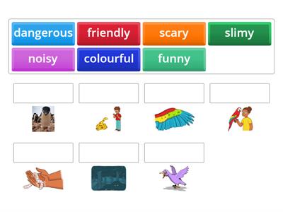 Open Up 3 Unit 1 animal adjectives match
