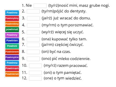 Powinien - czasownik PKPK Lekcja 25