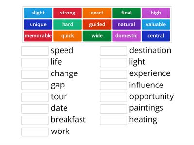 B2 English. Collocation: Adjectives and nouns