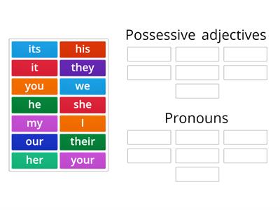Pronouns & possessive adjectives
