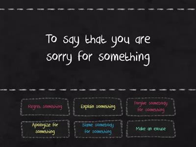 Apologies, escuses and promises - Vocabulary