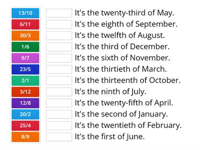 Dates (day/month)