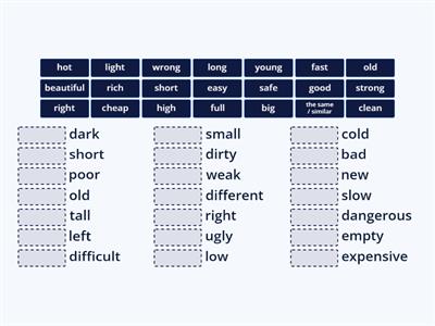 English File A1 opposite adjectives