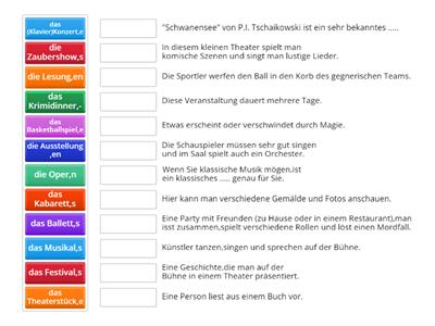 Momente A2.1 L.5 WS "Veranstaltungen" /Zuordnung 