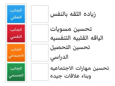 فوائد النشاط البدني من الجوانب الاربع 