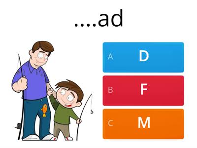 Missing letters in family lesson 