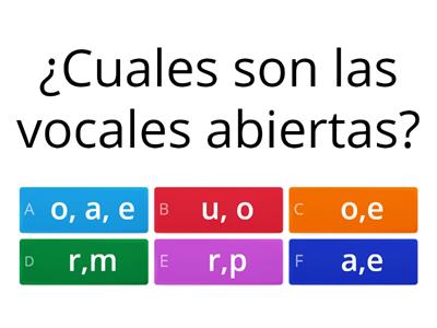 VOCALES ABIERTAS Y CERRADAS - SEXTO GRADO