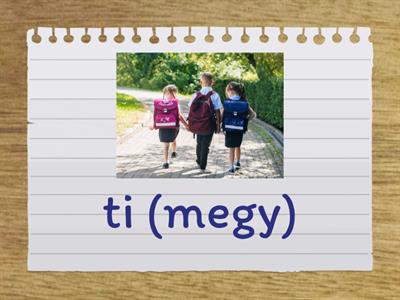 Megy (go) verb conjugation flashcards