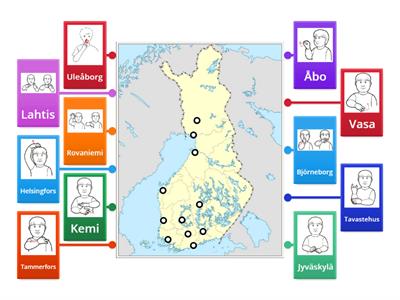 Finländska städer på tspr (Viittomakuvat: Papunet.net)