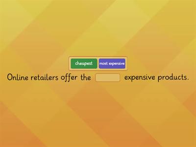 Shopping online. Use of comparatives and superlatives