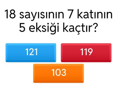 3.Sınıf Matematik Çarpma İşlemi Problemleri