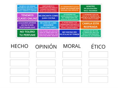 ACTIVIDAD PRACTICA HECHOS, OPINIONES, ÉTICA Y MORAL