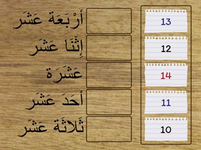 مراجعة الارقام من ( 14 - 10 )