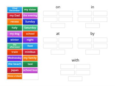  Game 1: GEB 10 Prepositions (on, in, at, by, with)