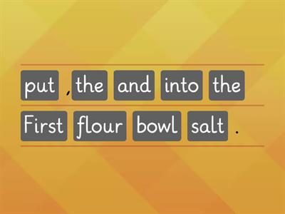 How to make salt dough - EAL Y1 Sentence Unscramble