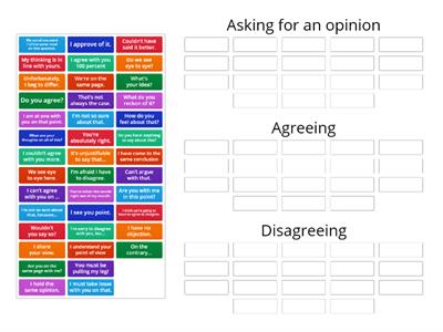 Agreement and disagreement phrases