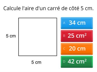 Evaluation Aire et périmètre