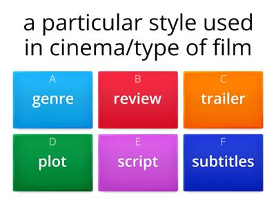 RFF - Unit 4 Cinema vocabulary