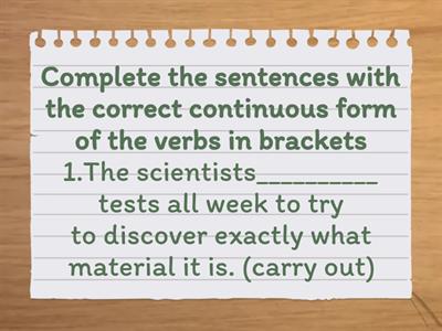 Optimise B2 grammar continuous tenses