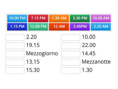 Match the time (English- Italian)