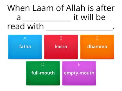 UNIT 17a Game 01 Laam of Allah - kasra