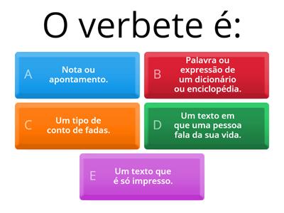 Verbete - Recursos de ensino