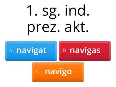 Prezentski glagolski oblici: navigo, 1