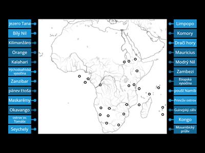 Slepá mapa Afriky 2 (vyšší gymnázium)