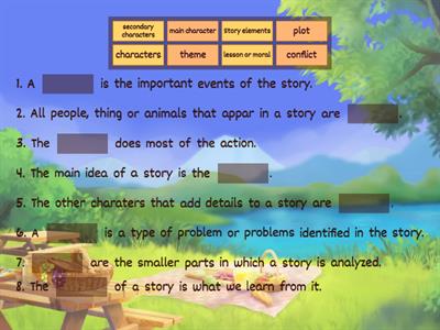 8th Story Elements Concepts and Definitions