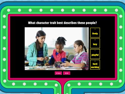 Character Traits Game - 1st Grade