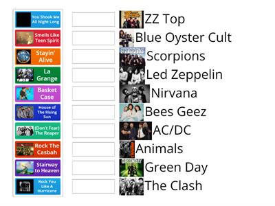 Match the Rock Songs (Level 1)