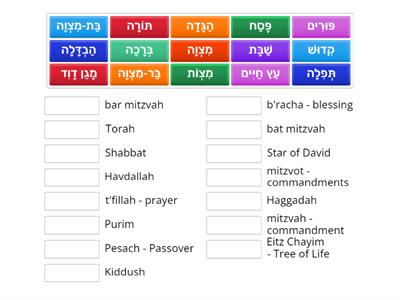 Themed Judaic Vocabulary