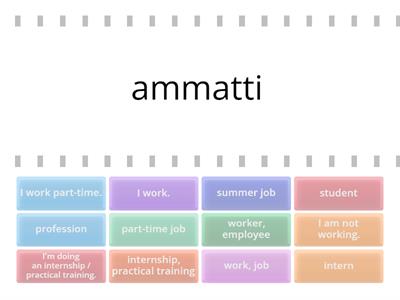 Työsanasto, work vocabulary (Finnish 1)