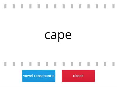 Closed or Vowel-Consonant-e Syllable 