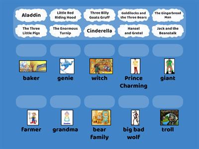 Match the character to its traditional tale