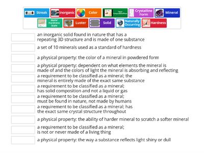 Minerals Vocabulary