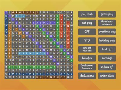 Wordsearch - Employment Laws