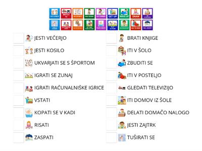  DAILY ROUTINE ENG - SLO VOCABULARY - 5th CLASS