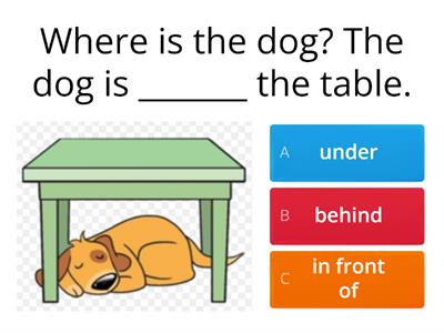 Prepositions of place Game