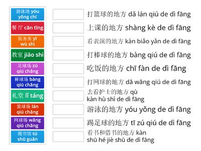 school places in Chinese 学校的地方