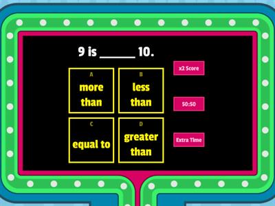 COMPARING NUMBERS UP TO 10